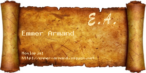 Emmer Armand névjegykártya